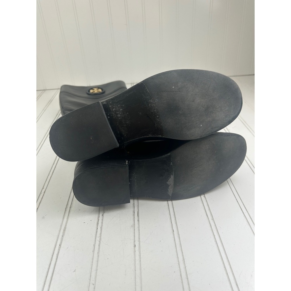 Tory Burch Black Leather Ashlynn Riding Boots Women's Size 8.5 - Picture 6 of 13
